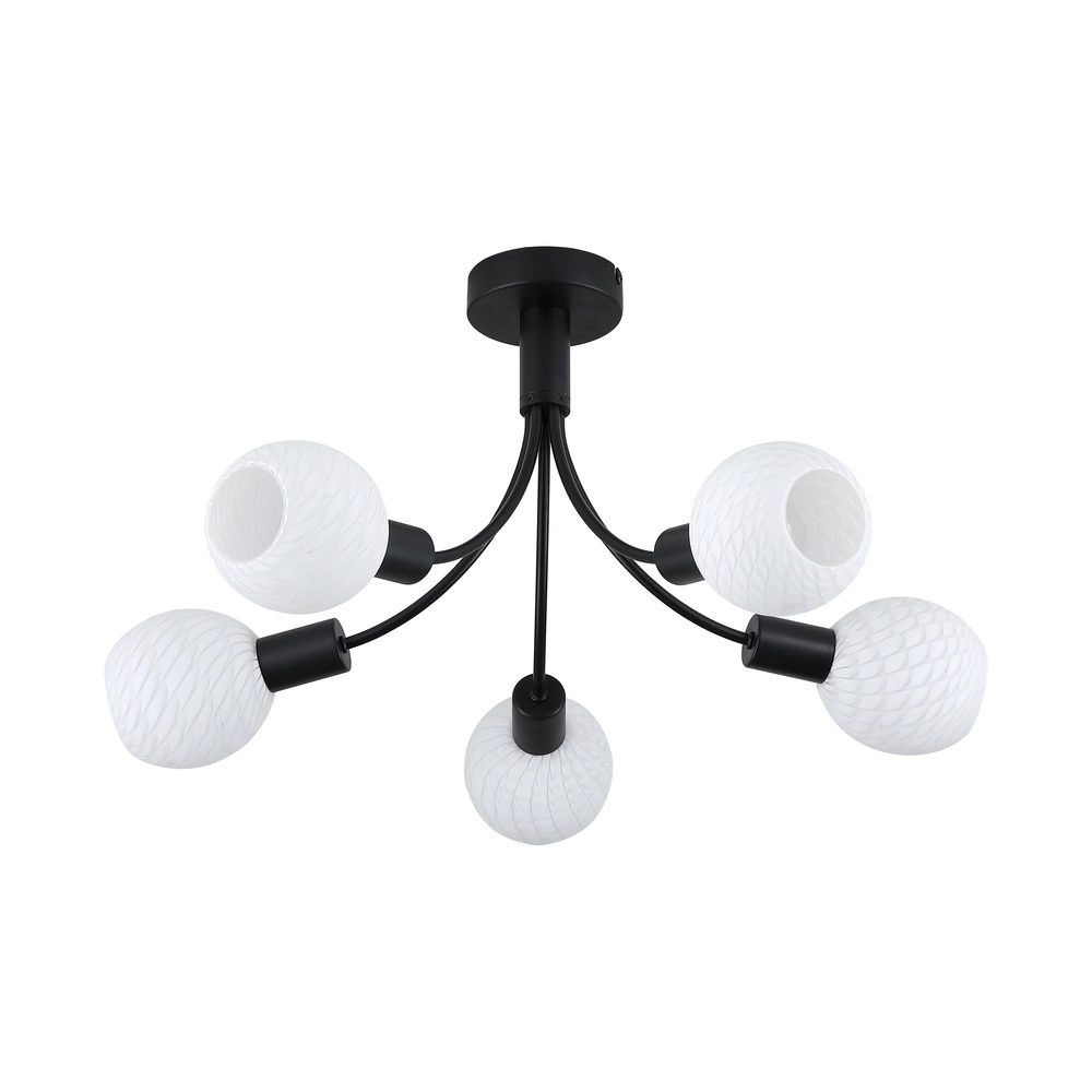 Plafondlamp Nova zwart 5-lichts Searchlight 5053423301785