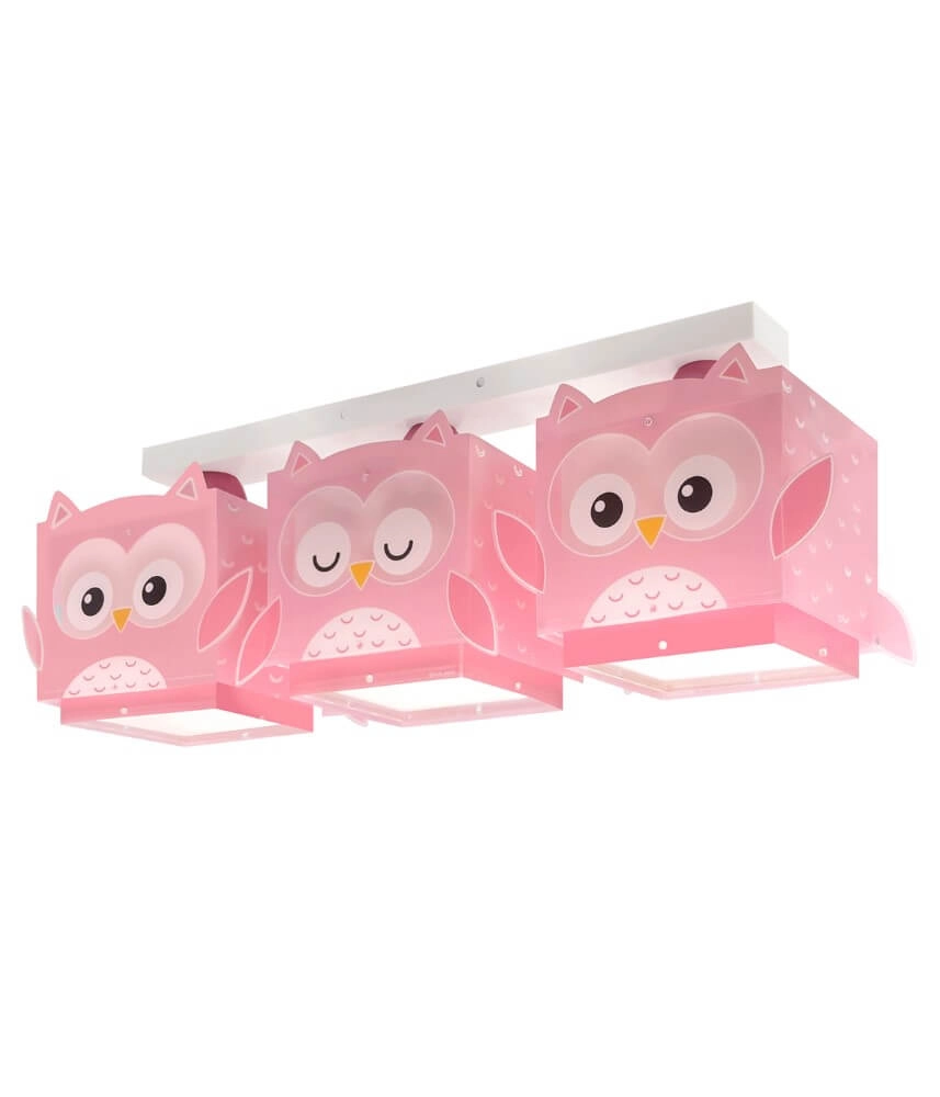 Kinderkamer plafondlamp Pink Owl
