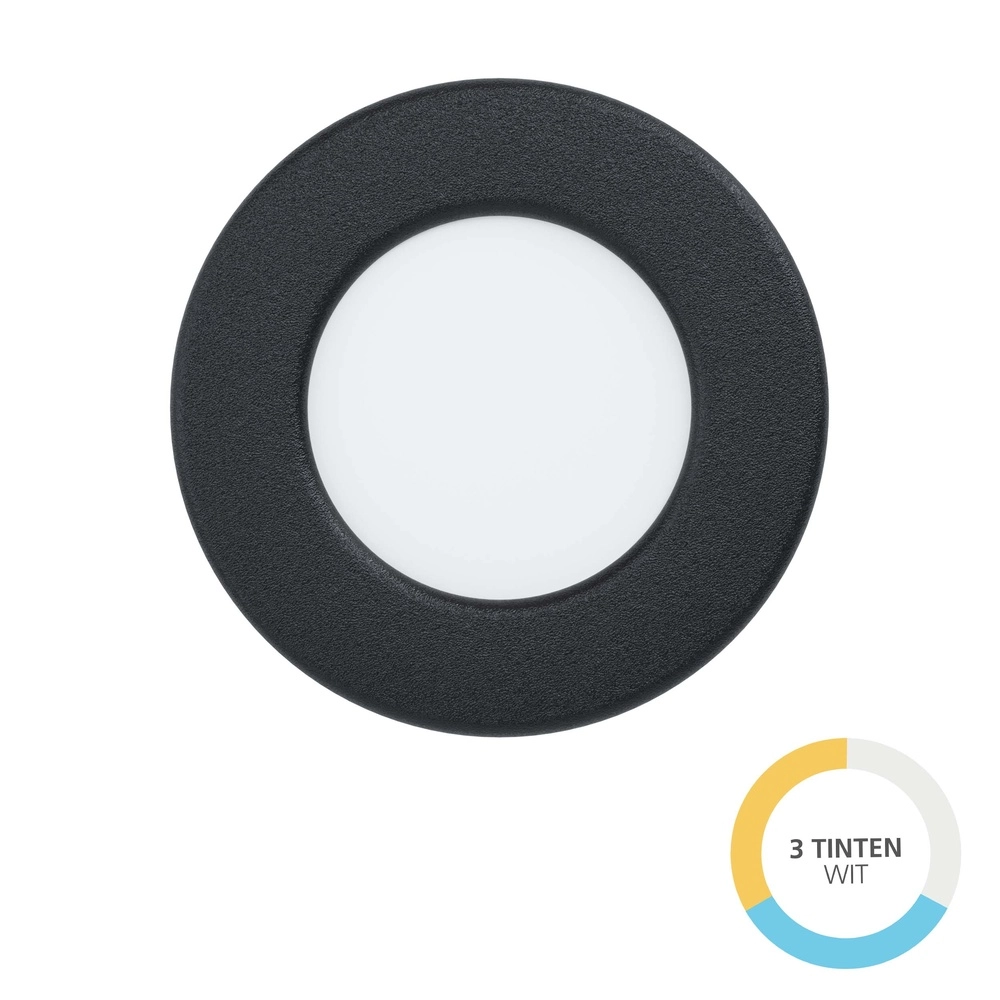 Inbouwspot Fueva 6 rond - zwart - Ø 8,8cm