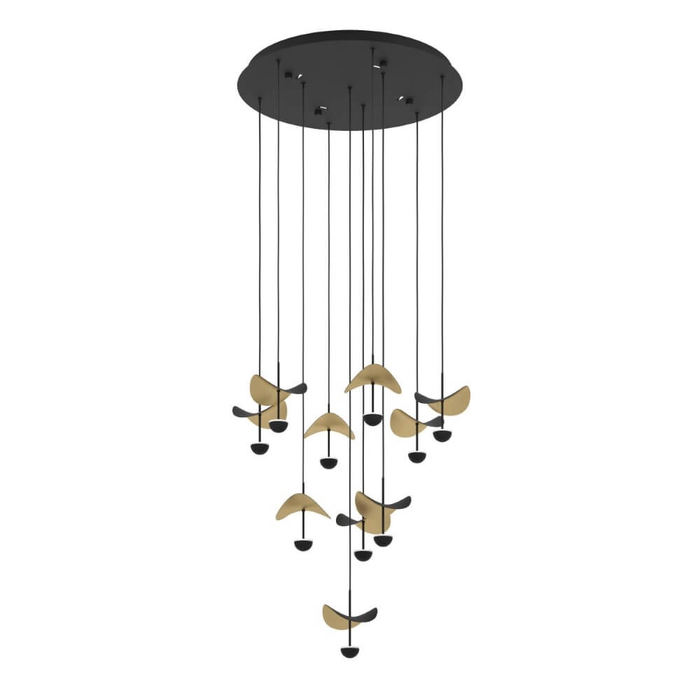 Hanglamp Dracera zwart met goud Stars of Light 9008606270545