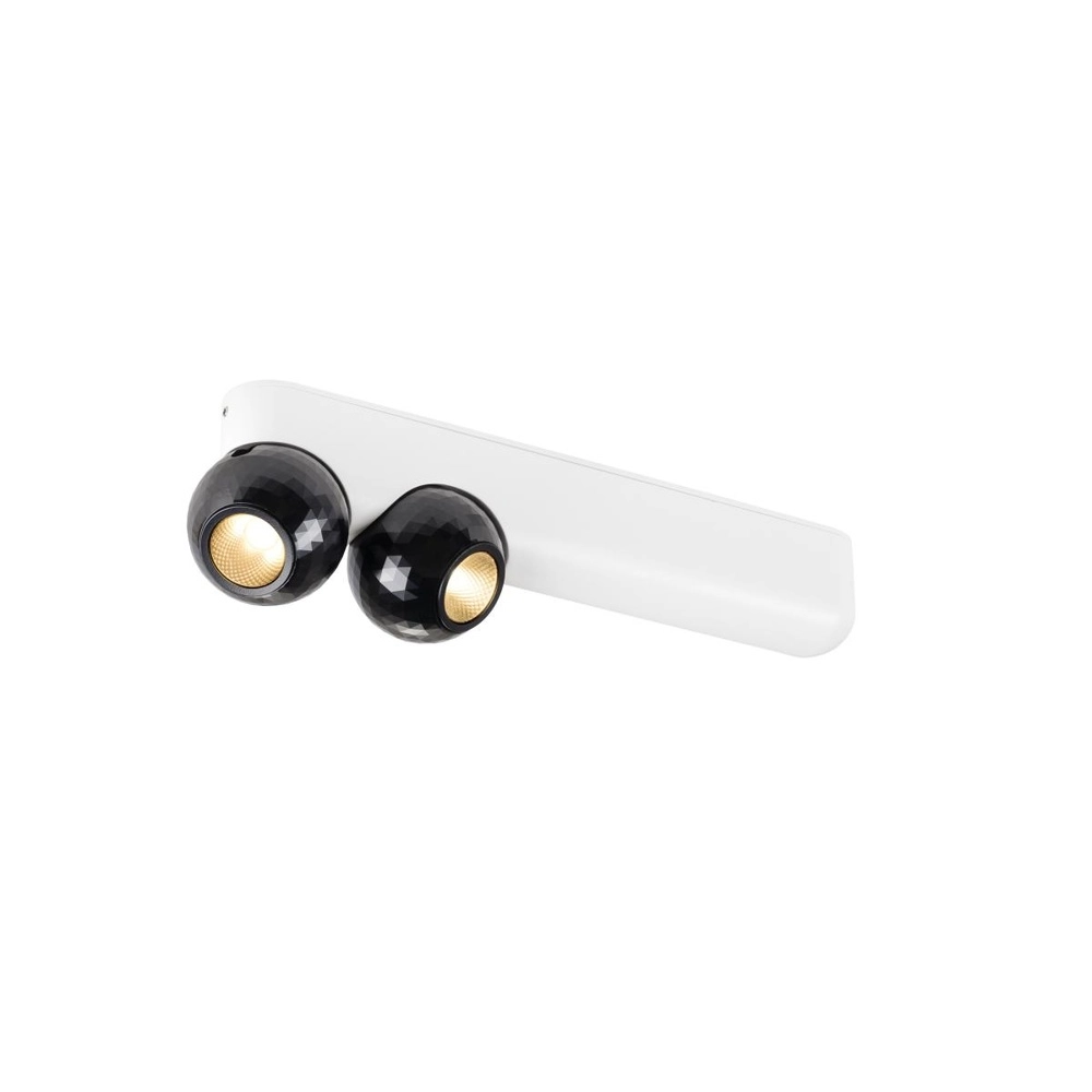 Plafondlamp Dysko wit met zwart dubbel