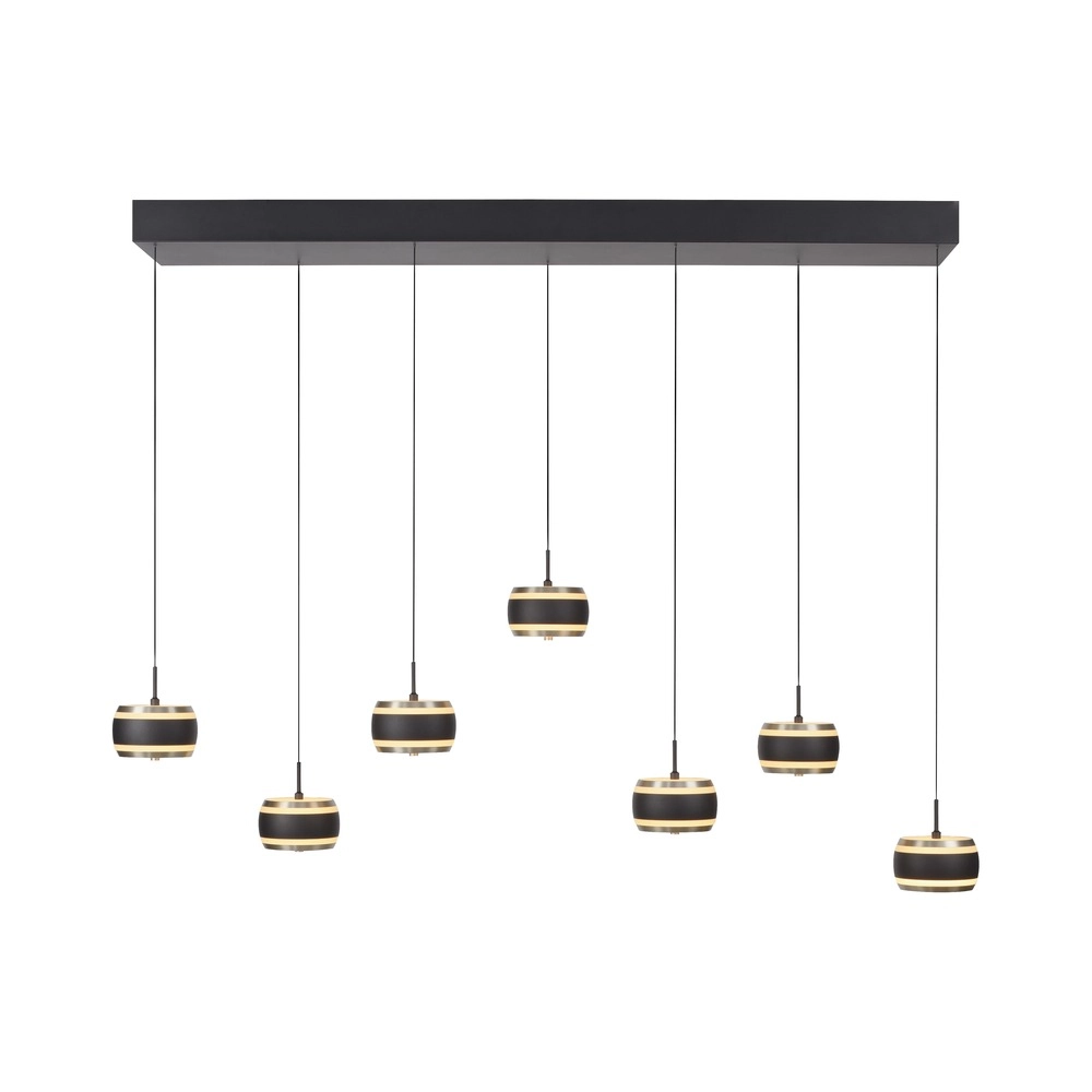 7L eettafel hanglamp Pure Falling Rings black pearl Paul Neuhaus 4012248396599