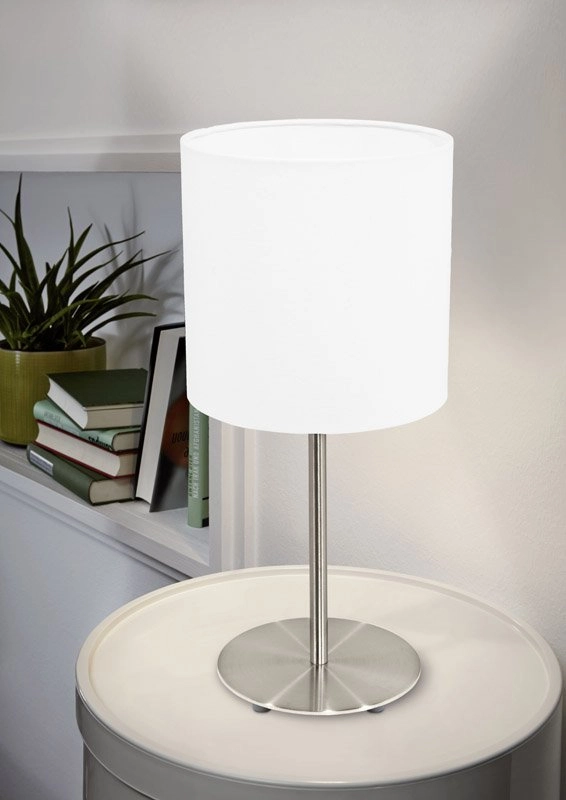Tafellamp Pasteri 40cm mat chroom met wit Eglo 9002759315948