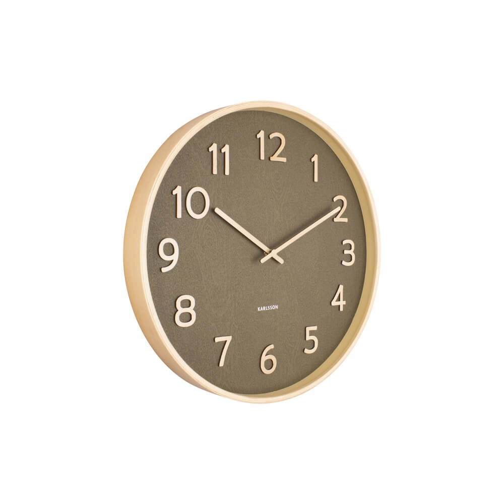 Wandklok Pure wood groen - Ø 40cm Karlsson 8714302710209