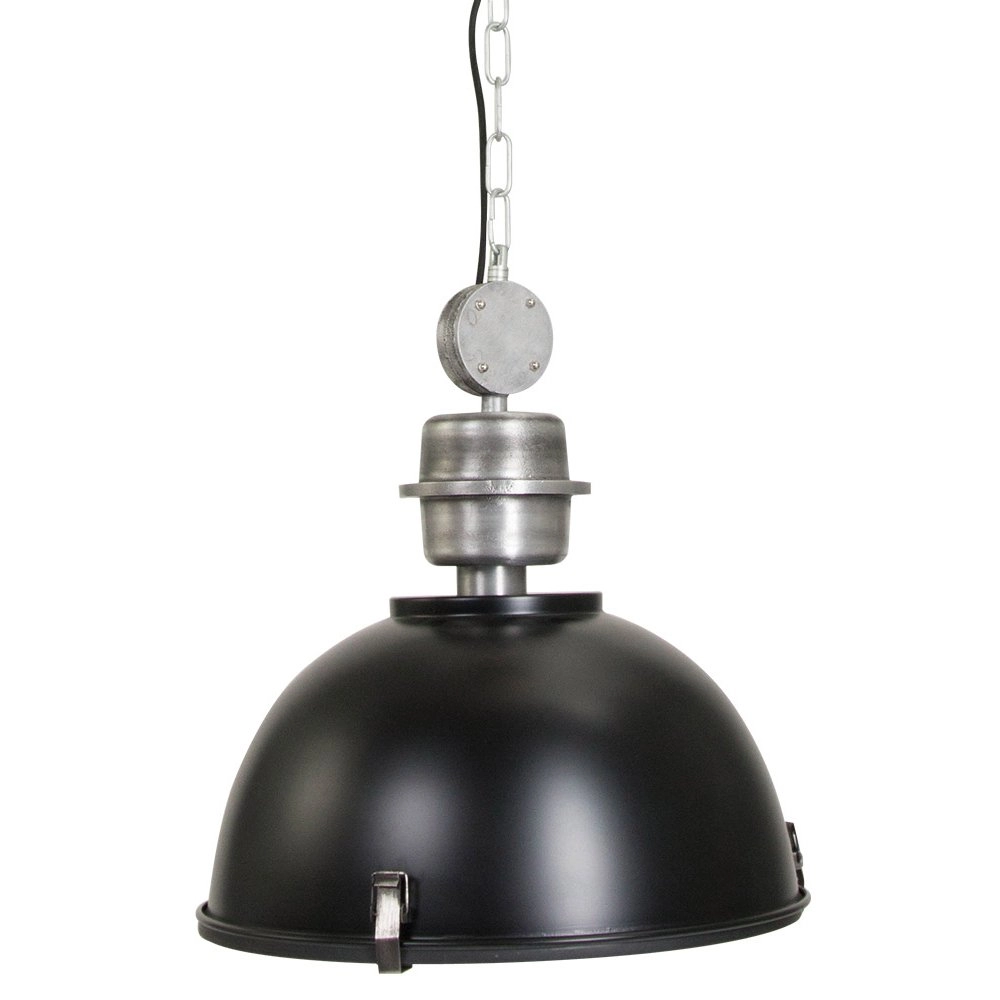 Hanglamp Bikkel zwart met metaalgrijs
