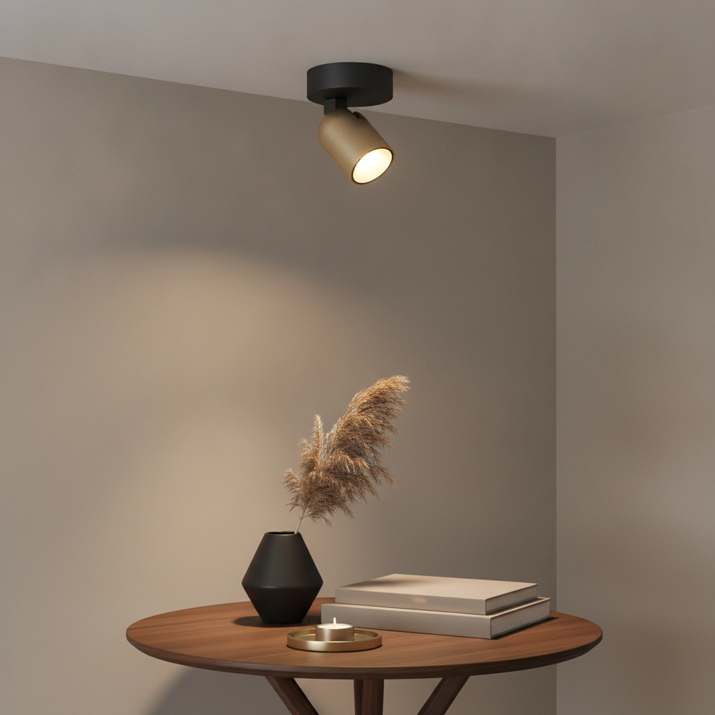 Plafondlamp Houston 1-lichts zwart met champagne