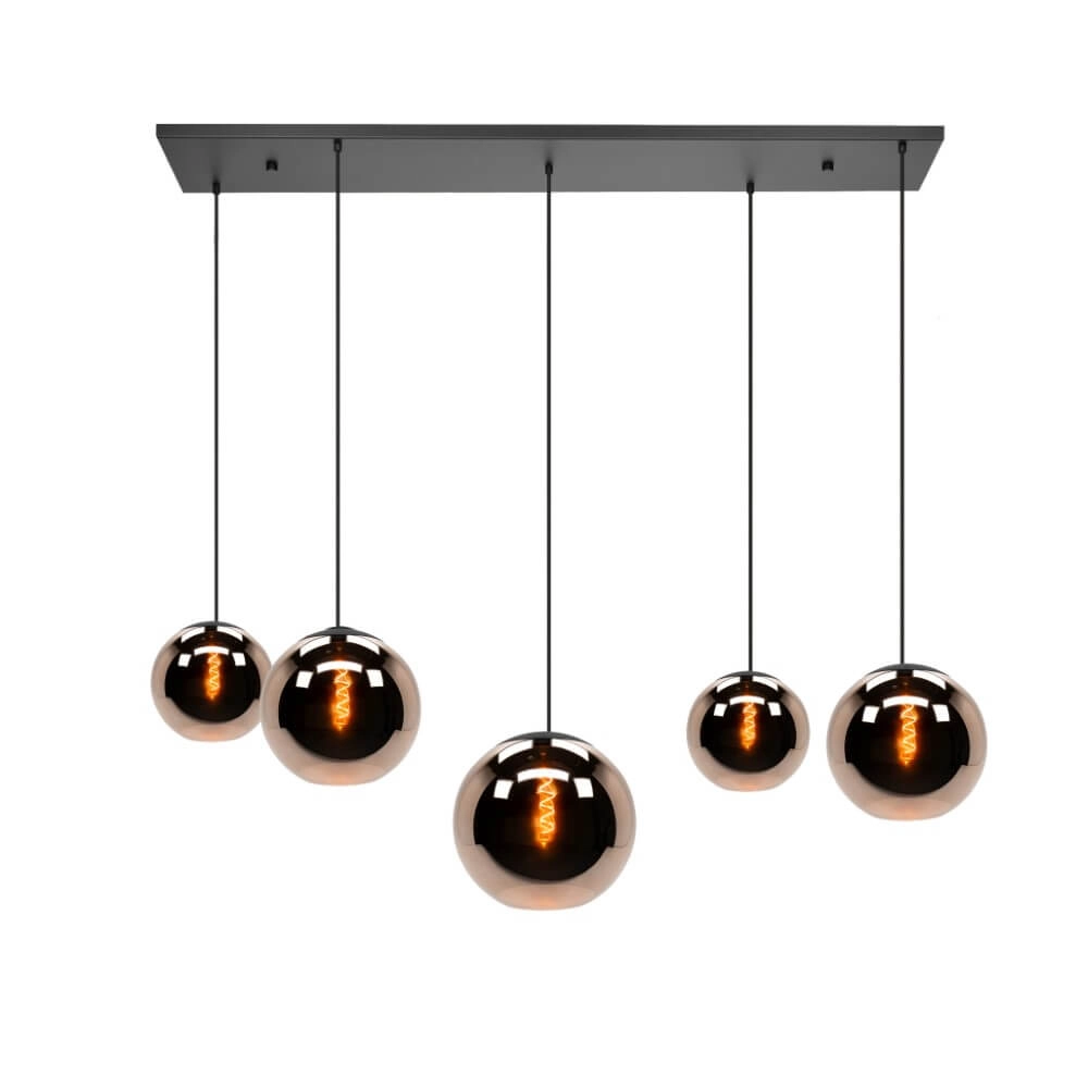 Koperen hanglamp Cordoba 5-lichts