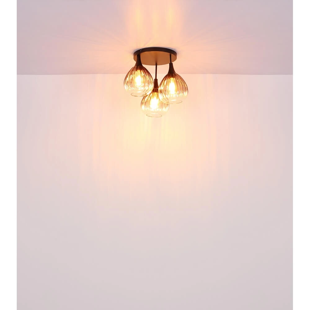 Zwarte plafondlamp Olsen 3-lichts Globo 9007371453801