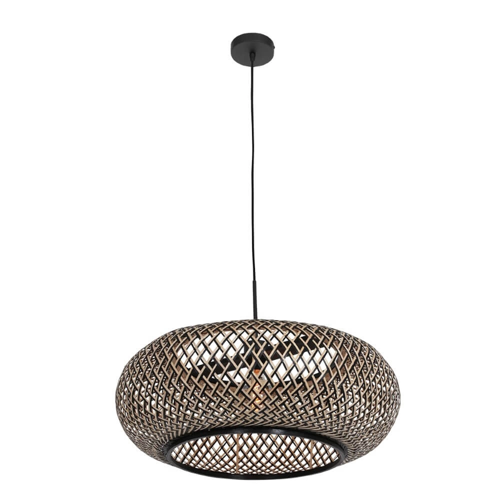 Zwart rotan hanglamp Sparkled Ø 60cm Steinhauer 8712746152937