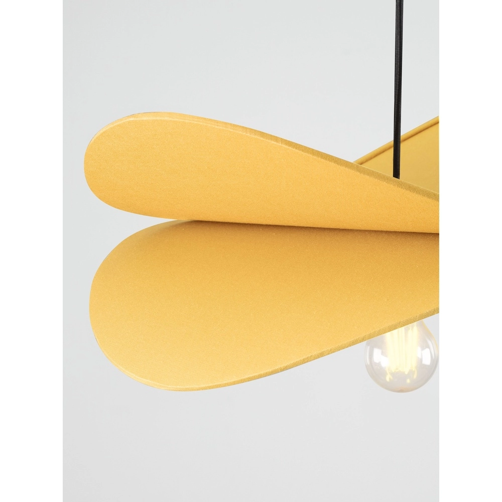 Moderne hanglamp Luve zwart met geel Lyora 5212017493705