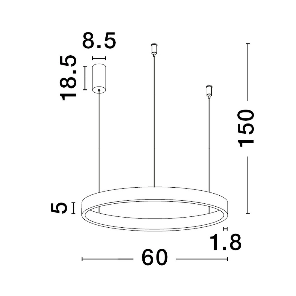 Zwarte hanglamp Elowen design Ø 60cm Lyora 5212017439055