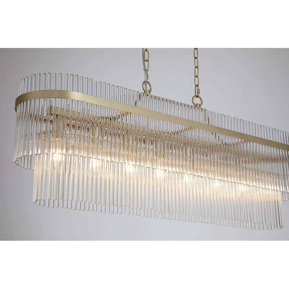 Hanglamp Lara goud met helder glas ovaal Searchlight 5053423301464