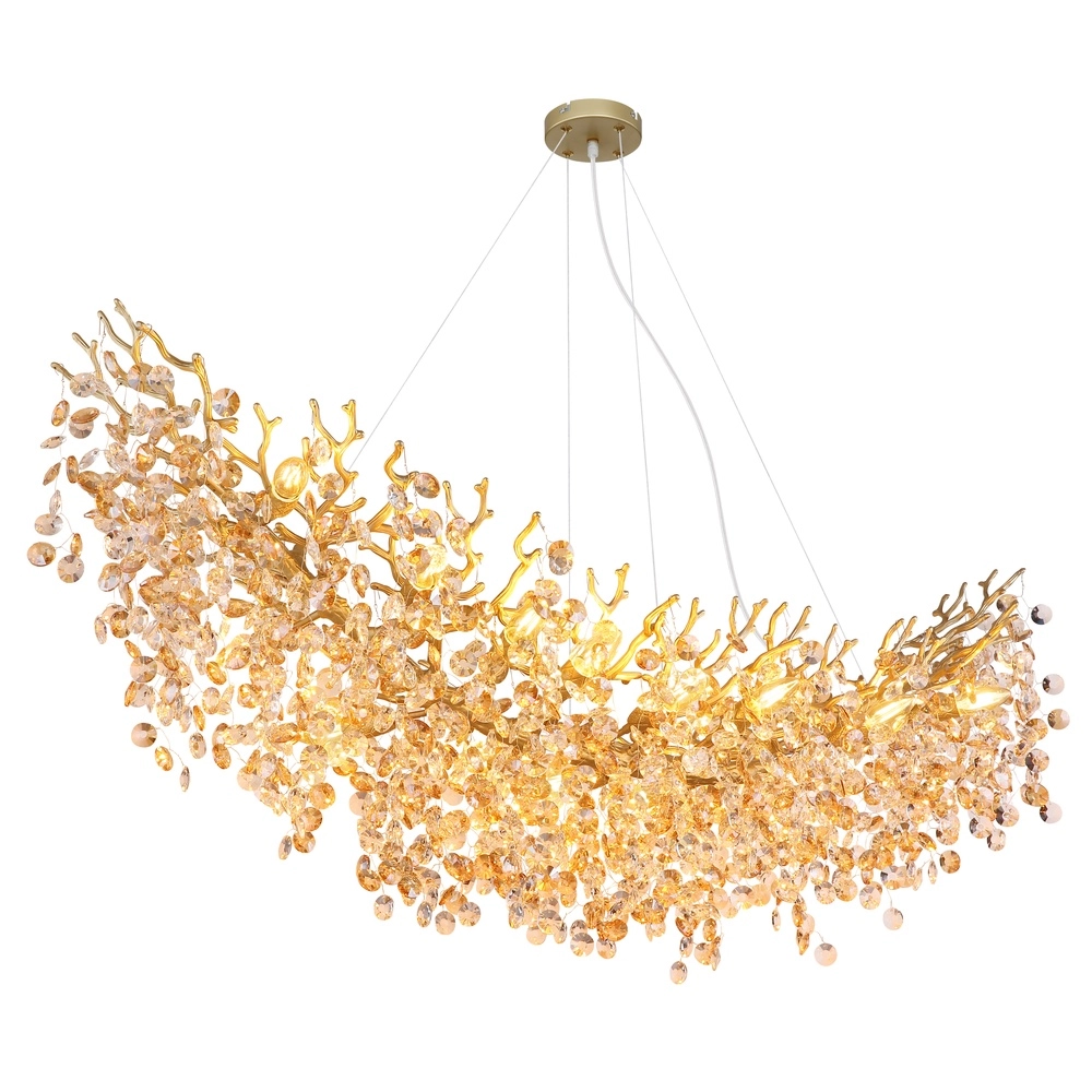 Hanglamp Queena goud 150cm