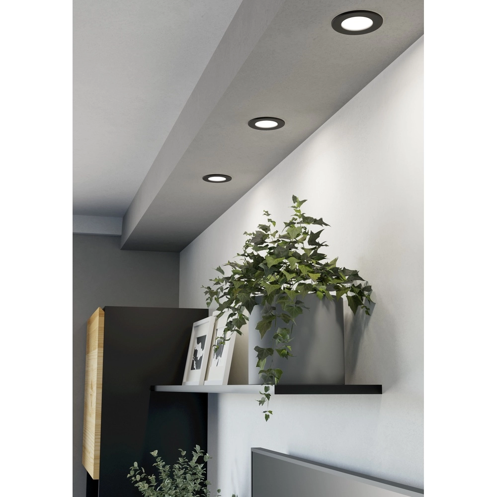 IP44 inbouwspot Fueva 6-Z Zigbee - zwart - Ø 8,8cm Eglo 9008606330966