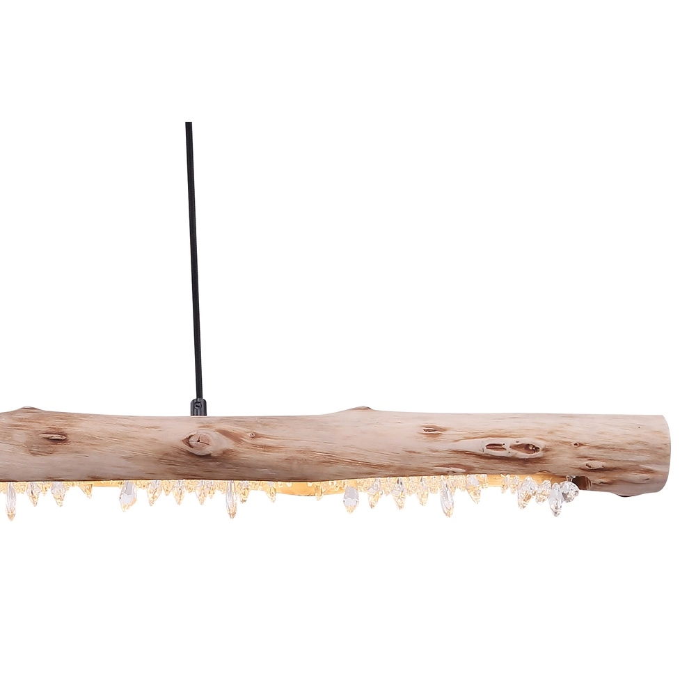 Eettafel hanglamp Felicitas zwart met hout Globo 9007371392889