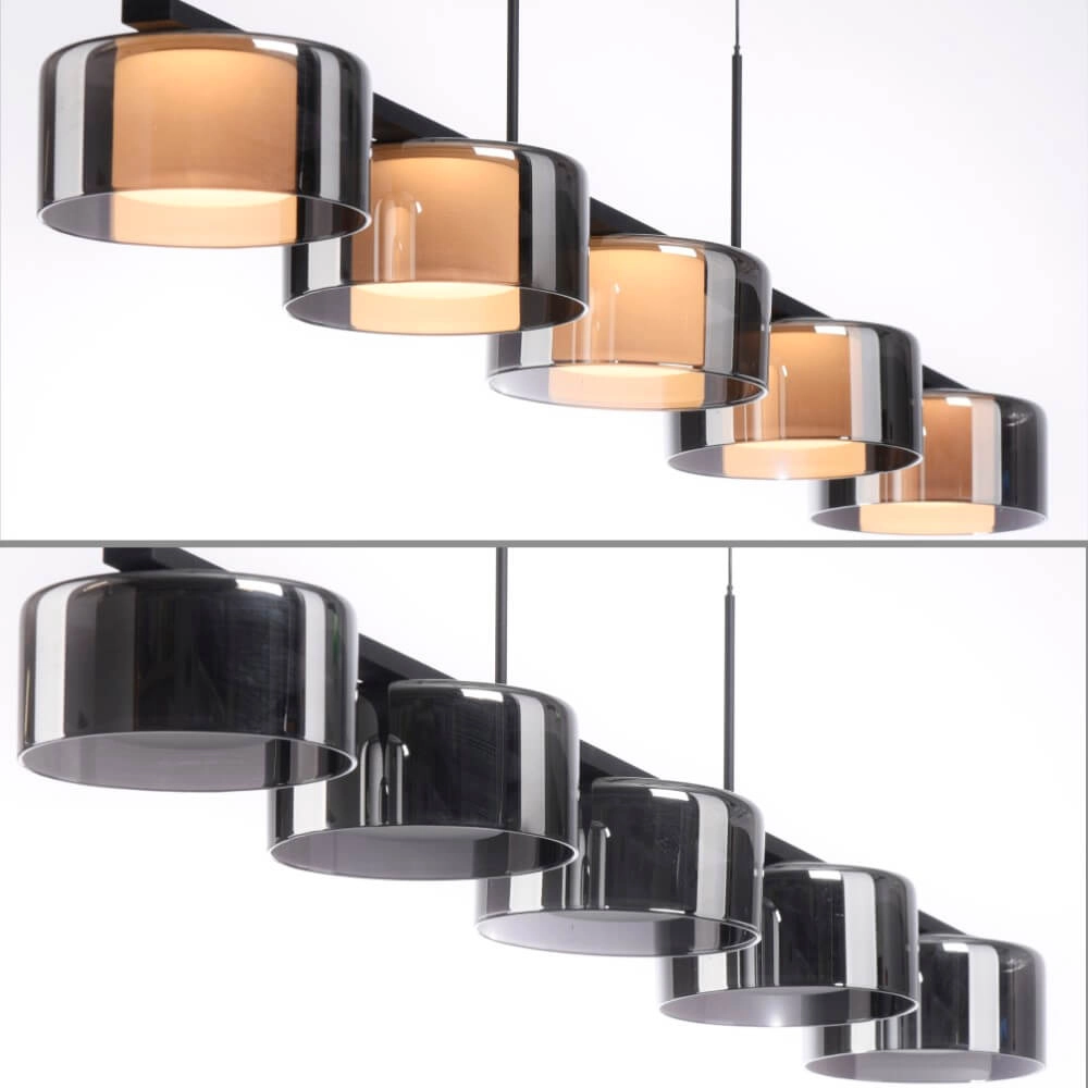 5-lichts hanglamp Rika zwart Paul Neuhaus 4012248383100