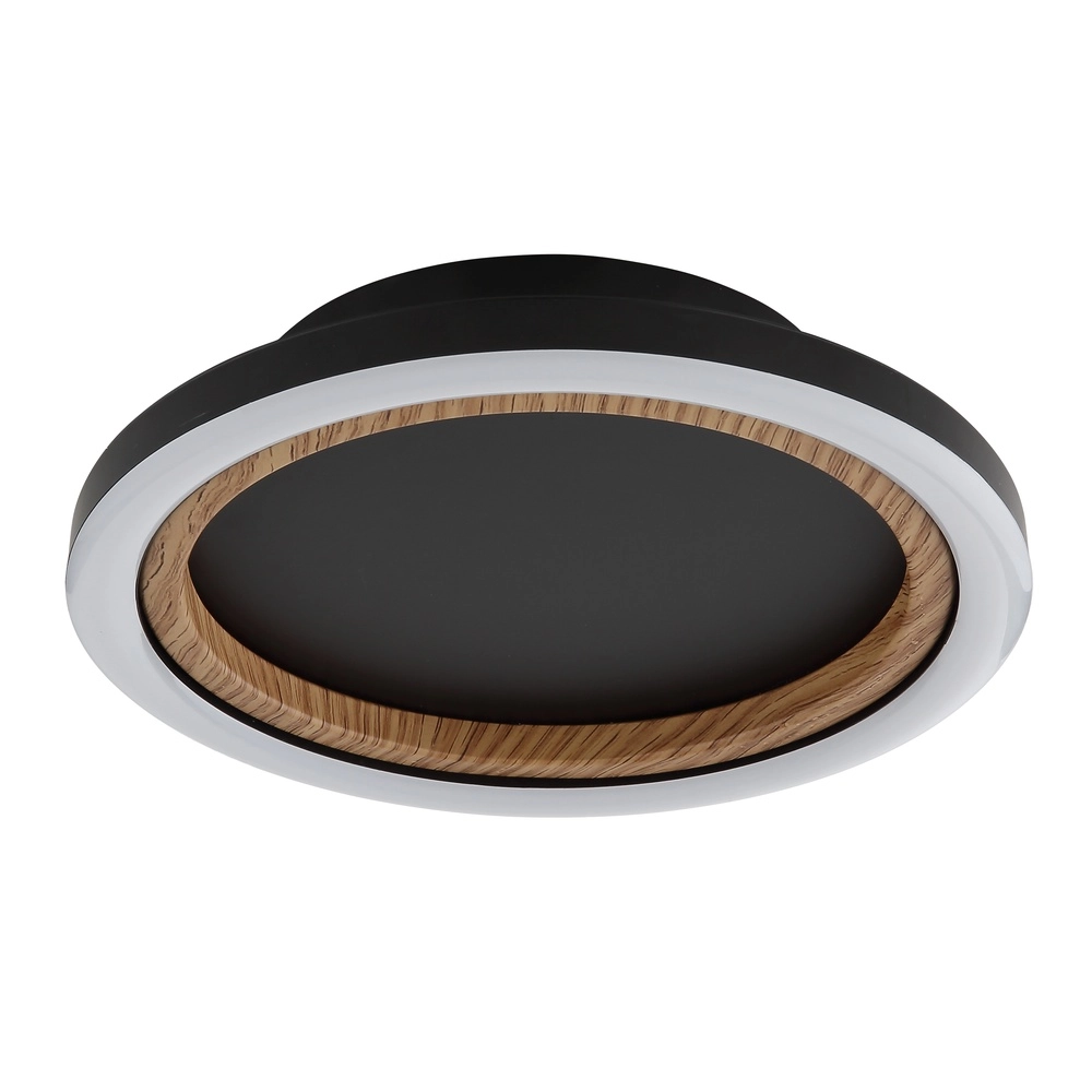 Plafondlamp Dakari I enkele ring zwart Globo 9007371531783