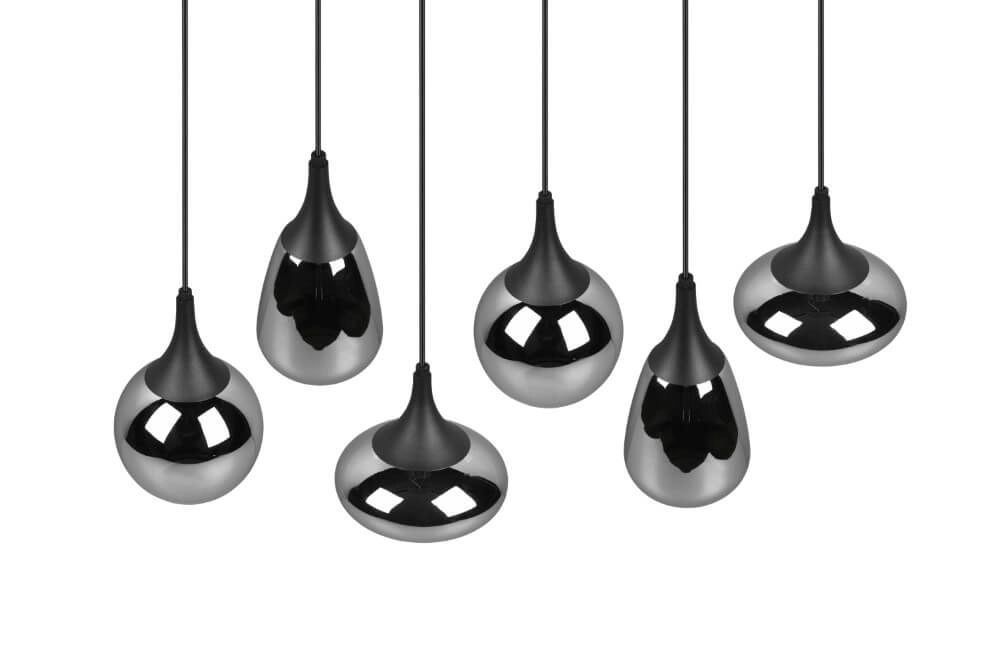 6-lichts hanglamp Lumina met smoke glas Trio 4017807542295