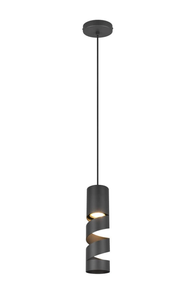 Koker hanglamp Stream Ø 8cm - zwart