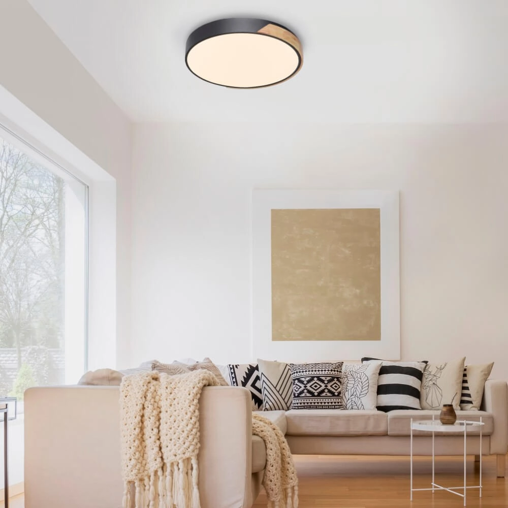 Ronde plafondlamp Q-Bila zwart Paul Neuhaus 4012248366219
