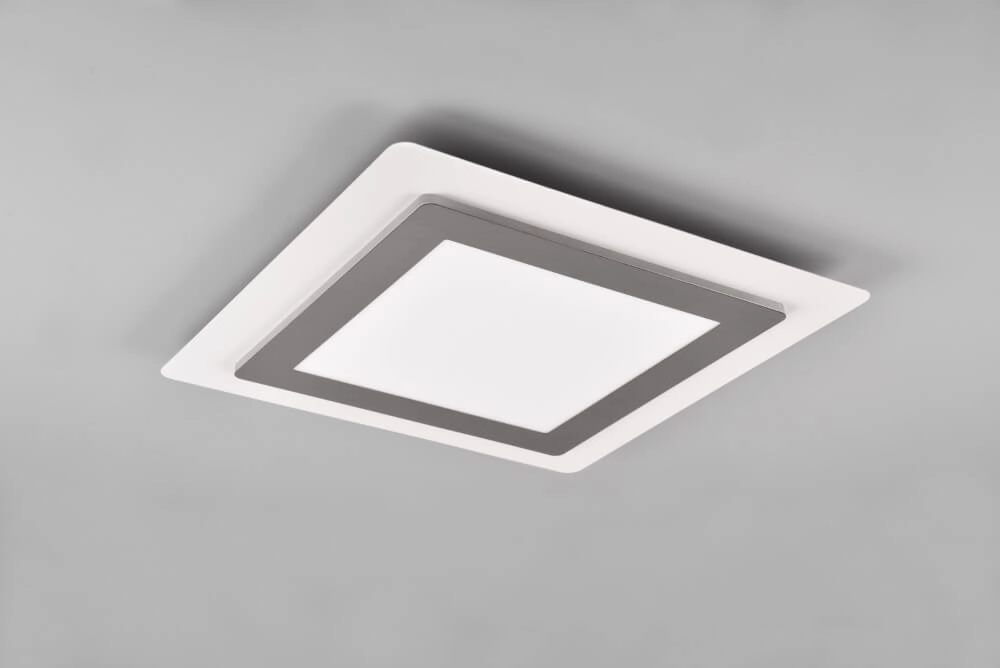 Vierkante design plafondlamp Morgan nikkel Trio 4017807574395