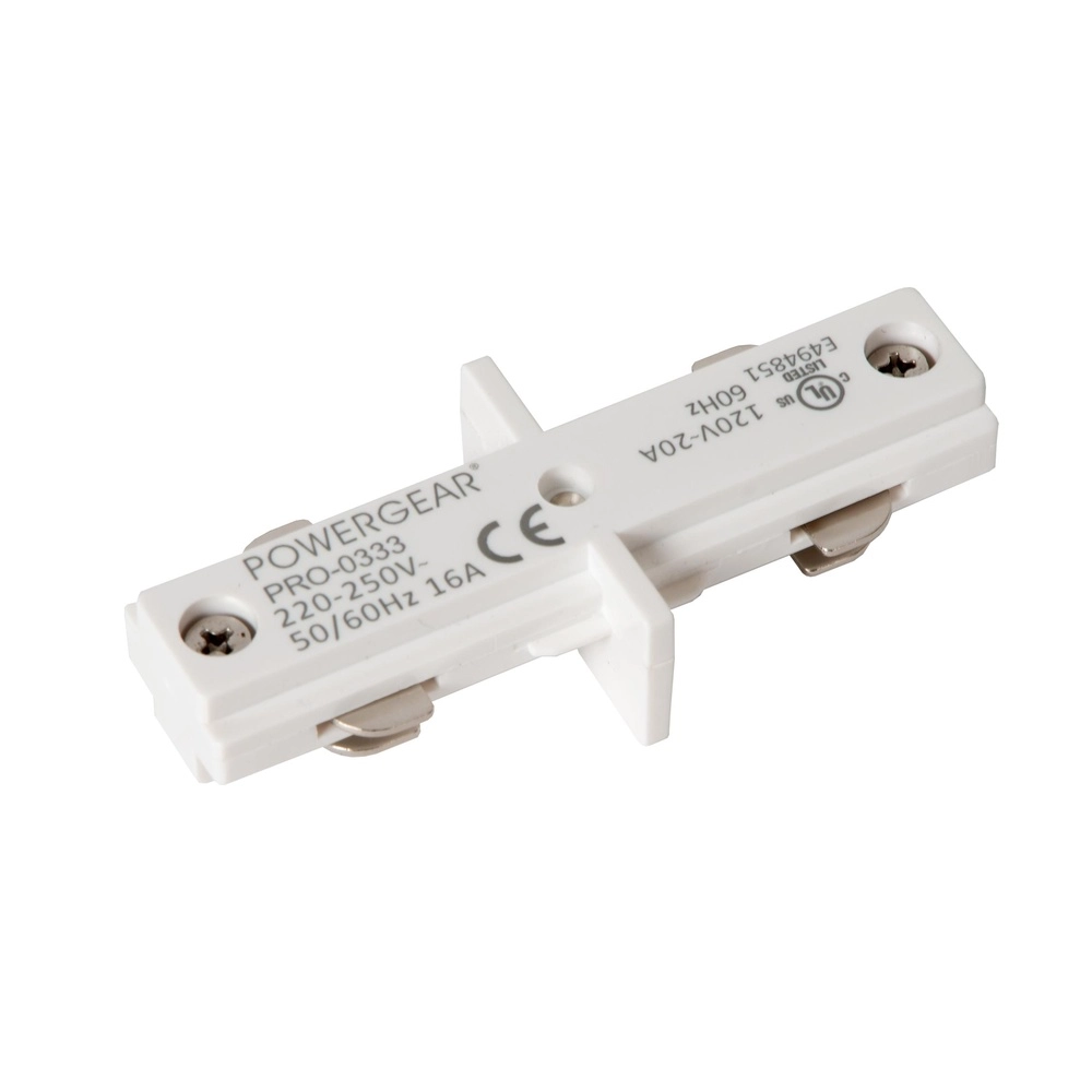 Rail connector recht Track 1-fase wit