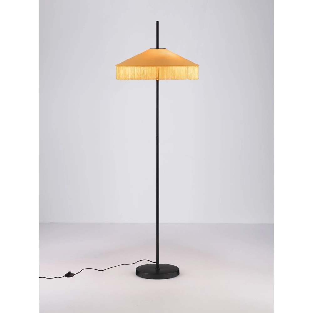 Tiffany vloerlamp Velvy geel Lyora 5212017493811