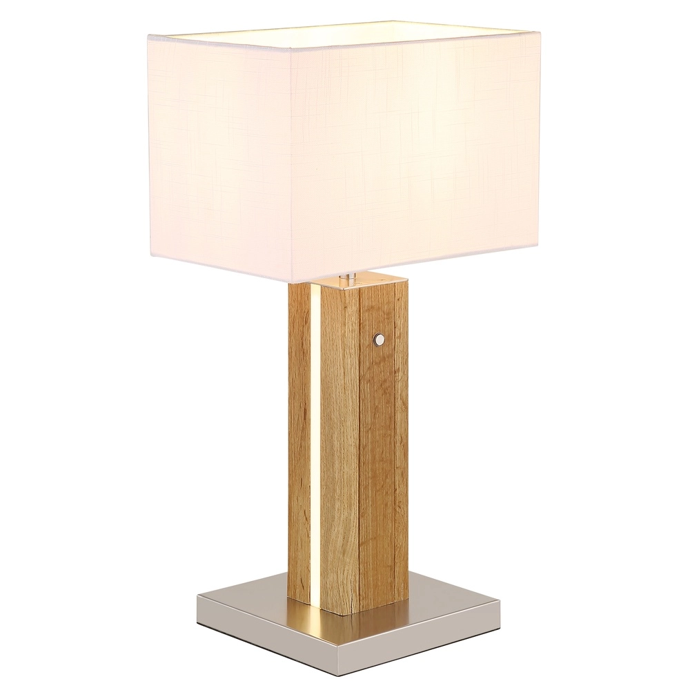 Houten schemerlamp Forest met kap
