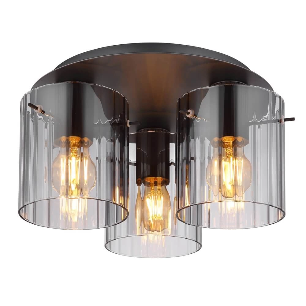 Plafondlamp Tulivar design smoke glas 3-lichts