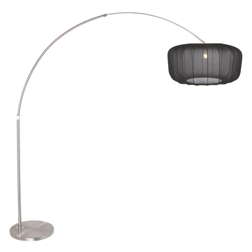 Booglamp Vela Lino met zwarte kap Ø60cm