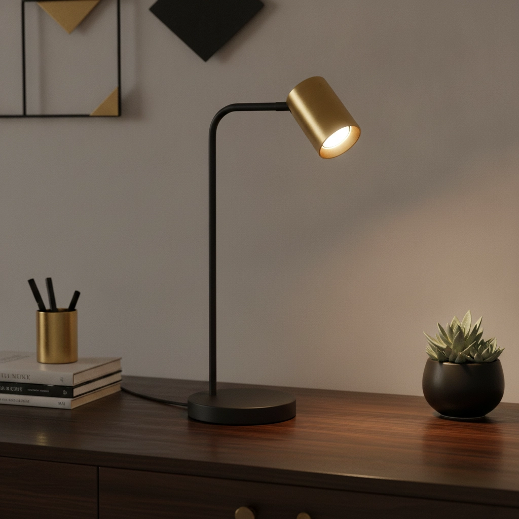 Design tafellamp Megano zwart met goud