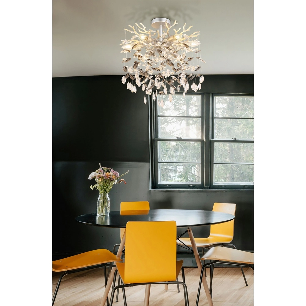 Plafondlamp Queena zilvergrijs Ø 50cm Globo 9007371528653