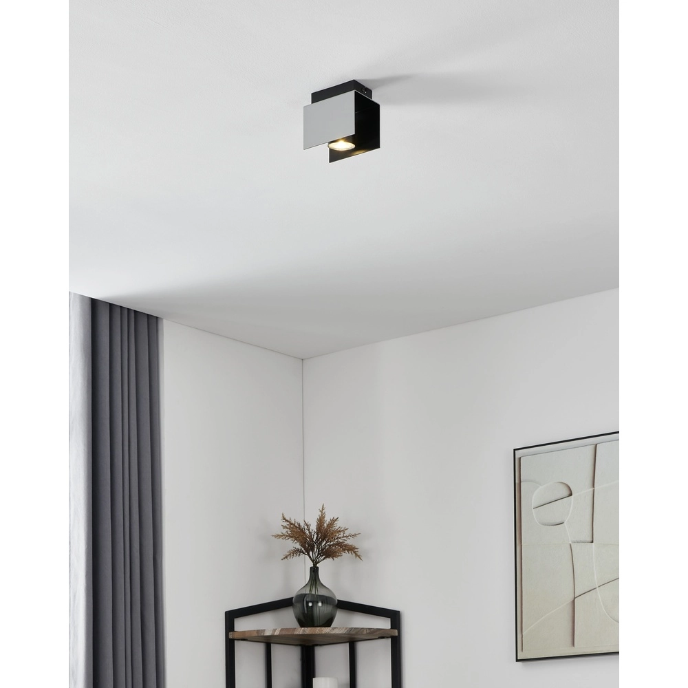Plafondlamp Viserba enkel wit en zwart Eglo 9002759973940