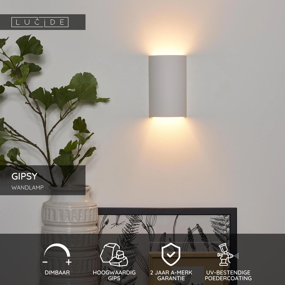 Wandlamp Gipsy wit Lucide 5411212351494