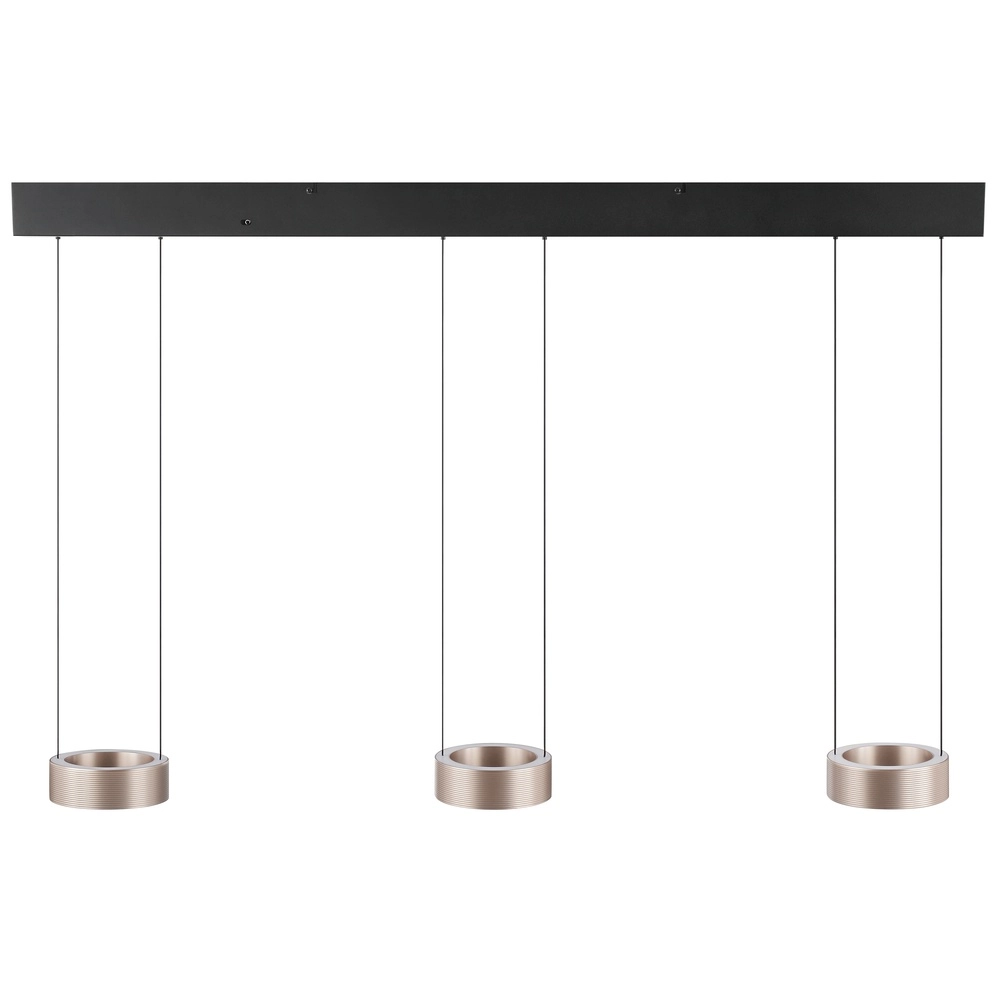 Design hanglamp Axion 3-lichts zwart met bruin Brilliant 4004353477195