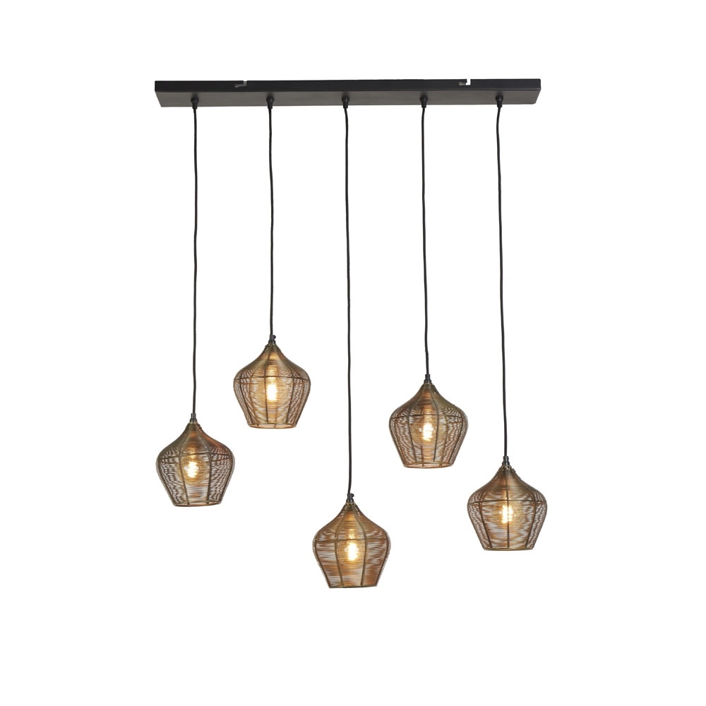 Hanglamp Alvaro 5-lichts brons Light & Living 8717807635626