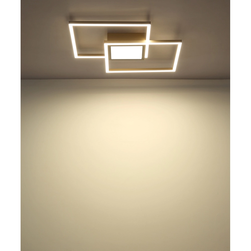 Strakke plafondlamp Saunders zand bruin Globo 9007371590353