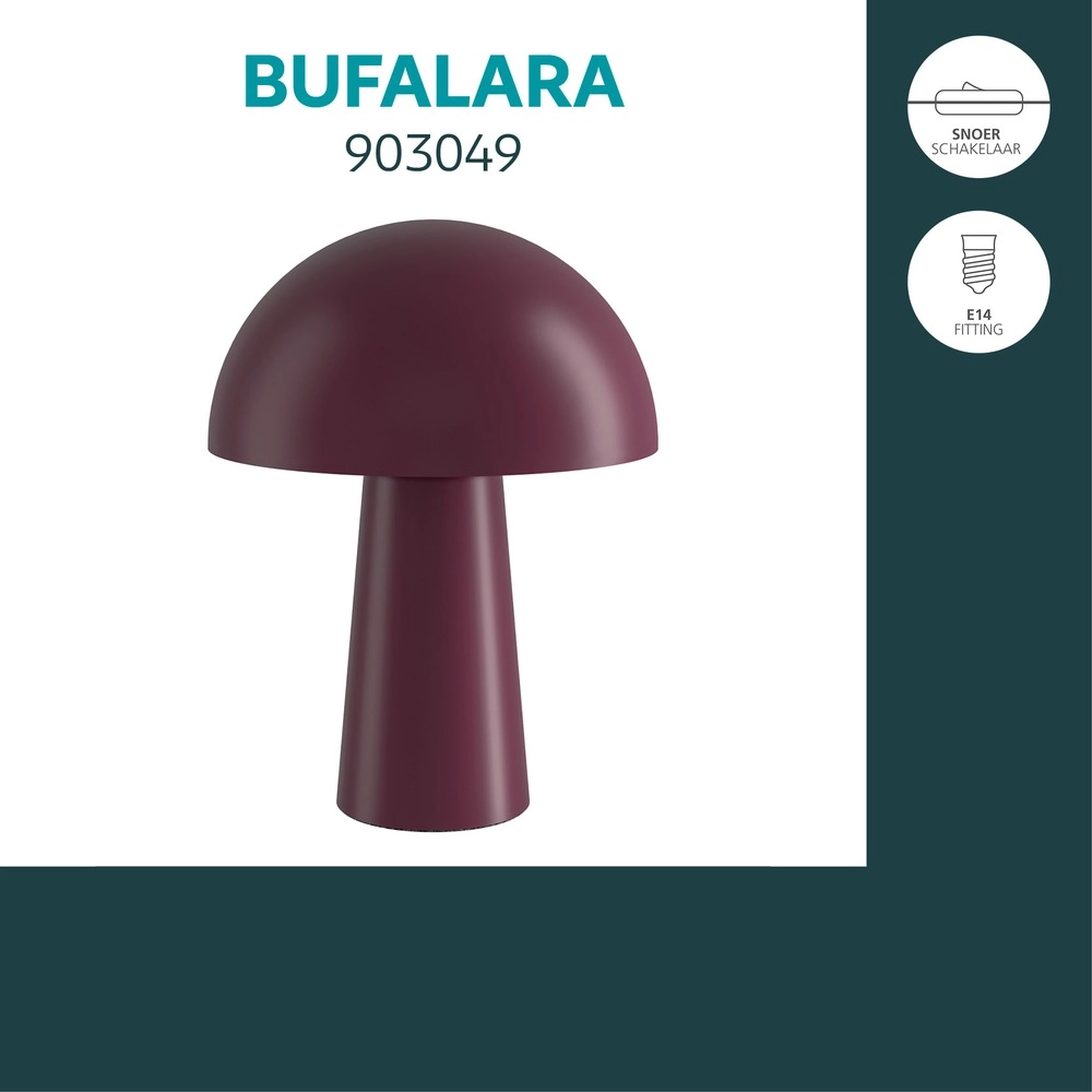 Tafellamp Bufalara bordeaux rood Eglo 9008606405350