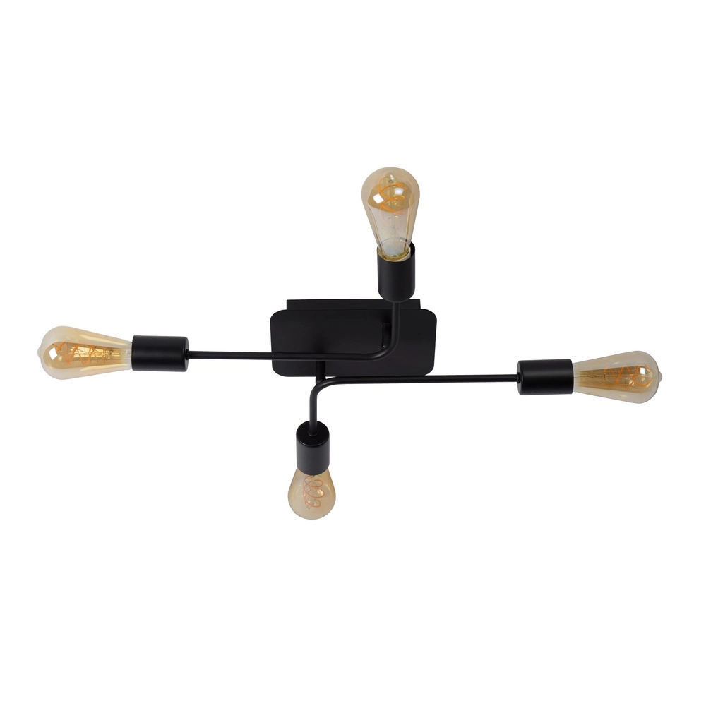 Plafondlamp Lester 4-lichts zwart