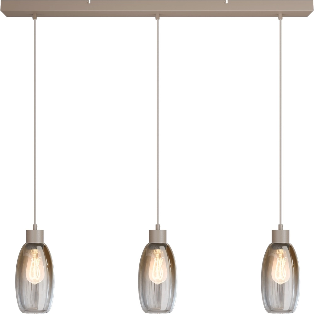 Glazen hanglamp Olive 3x Ø 12,5cm - zand