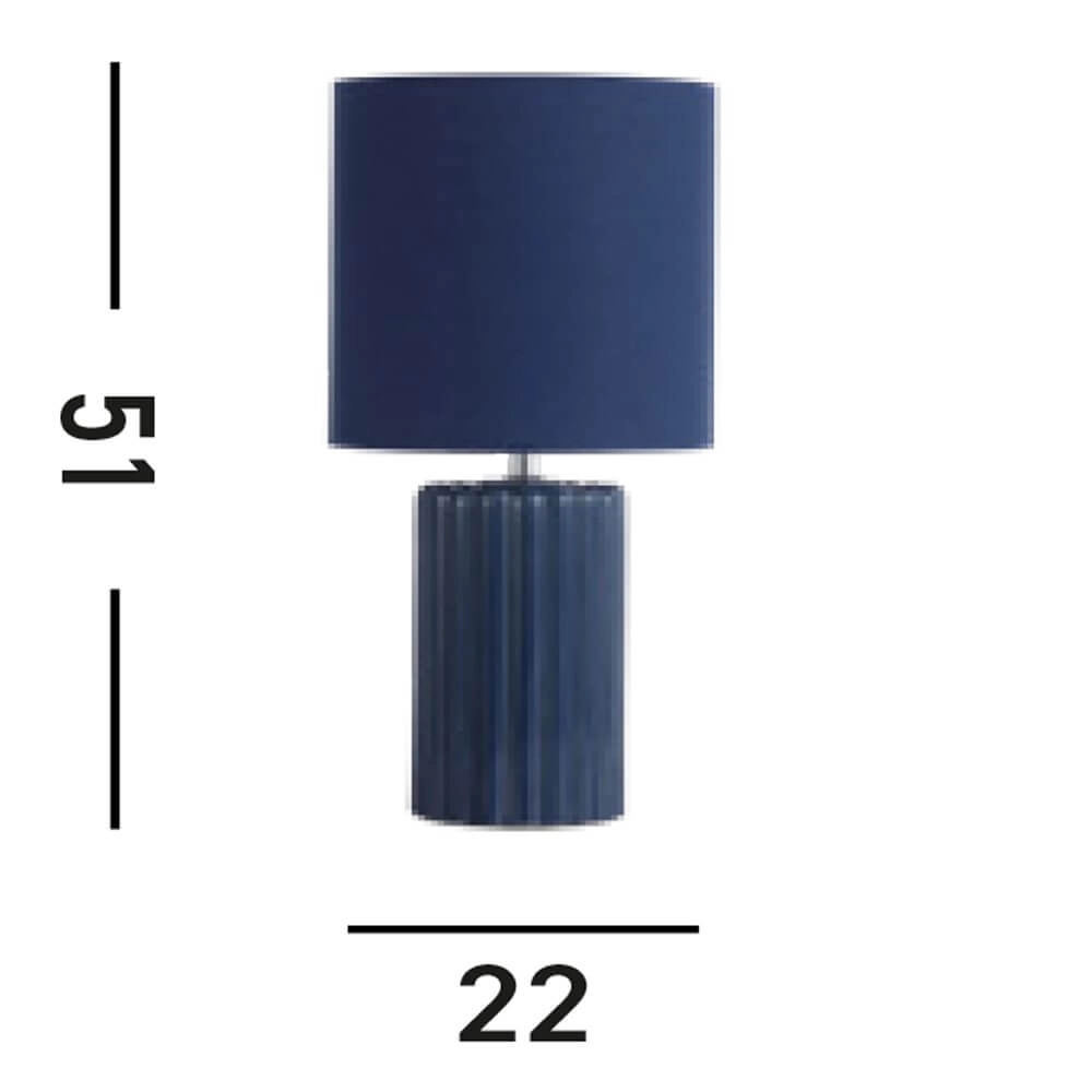 Blauwe tafellamp Groove keramisch Searchlight 5053423274072