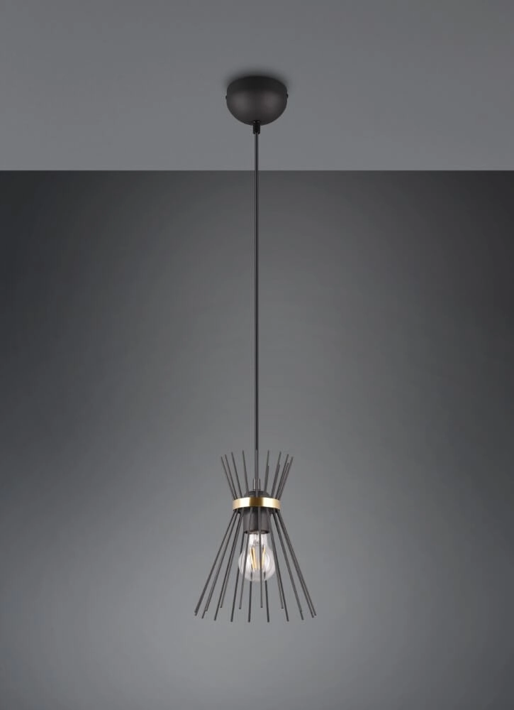 Hanglamp Rod design zwart Trio 4017807576788
