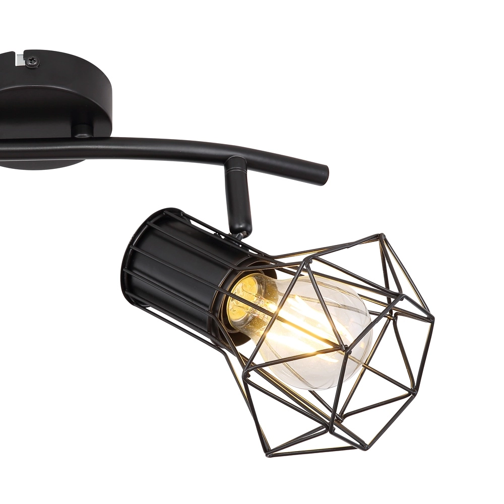 Plafondlamp Priska 2-lichts zwart Globo 9007371400171