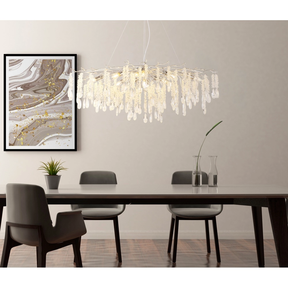 Hanglamp Kinga zilvergrijs 120cm Globo 9007371569991