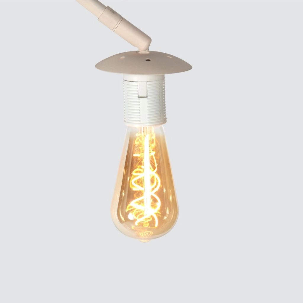 Booglamp zandbruin Silva Alba met witte kap Ø60cm Steinhauer 8712746185720