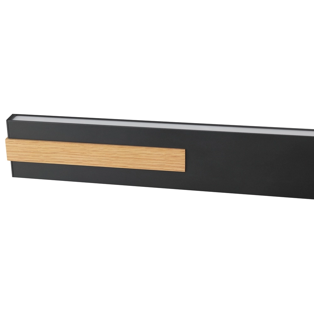 Strakke hanglamp Streamline zwart met hout Brilliant 4004353463631