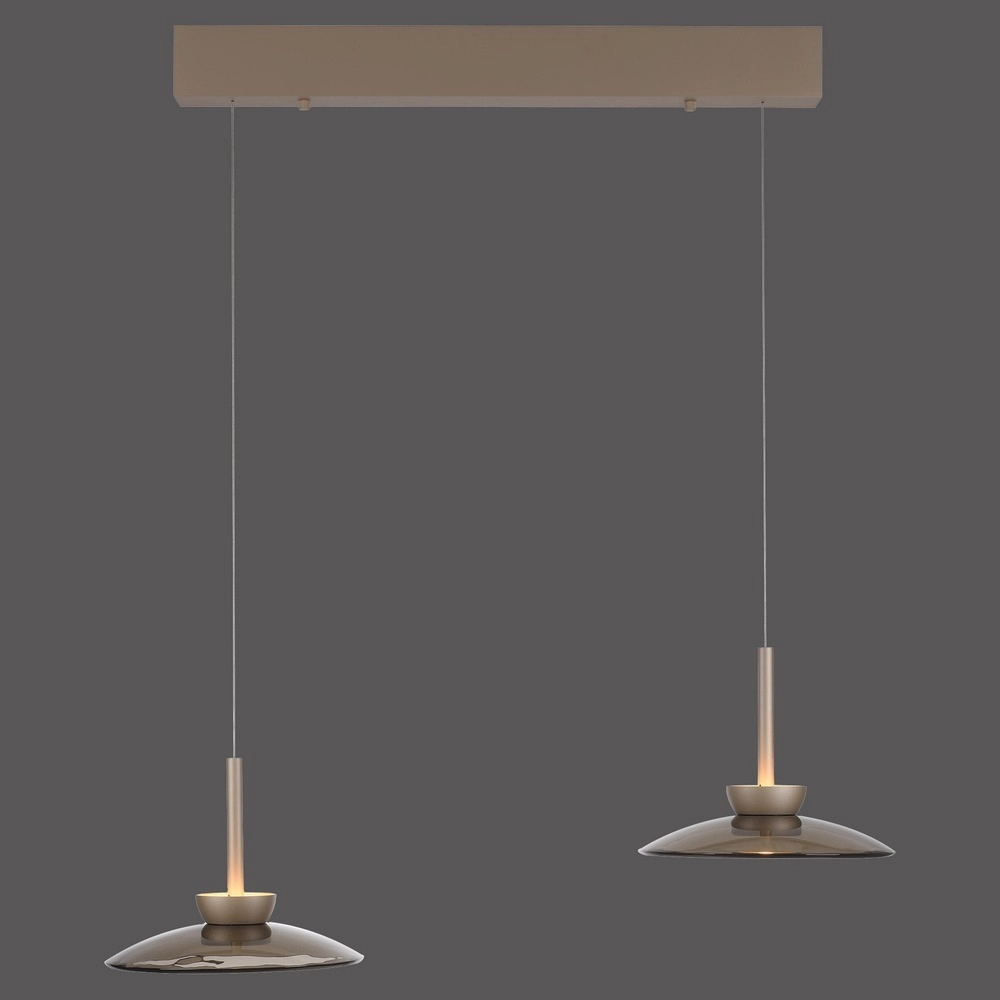 2L eettafel hanglamp Pure Moon bronce met amber glas