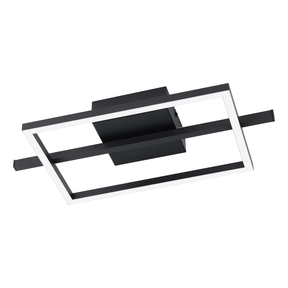 Led plafondlamp Amandolo met afstandsbediening - zwart - vierkant