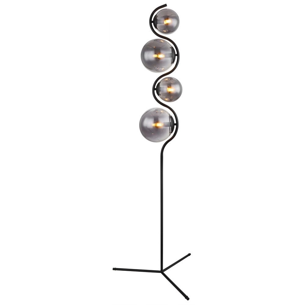 Moderne vloerlamp Porry 4-lichts zwart