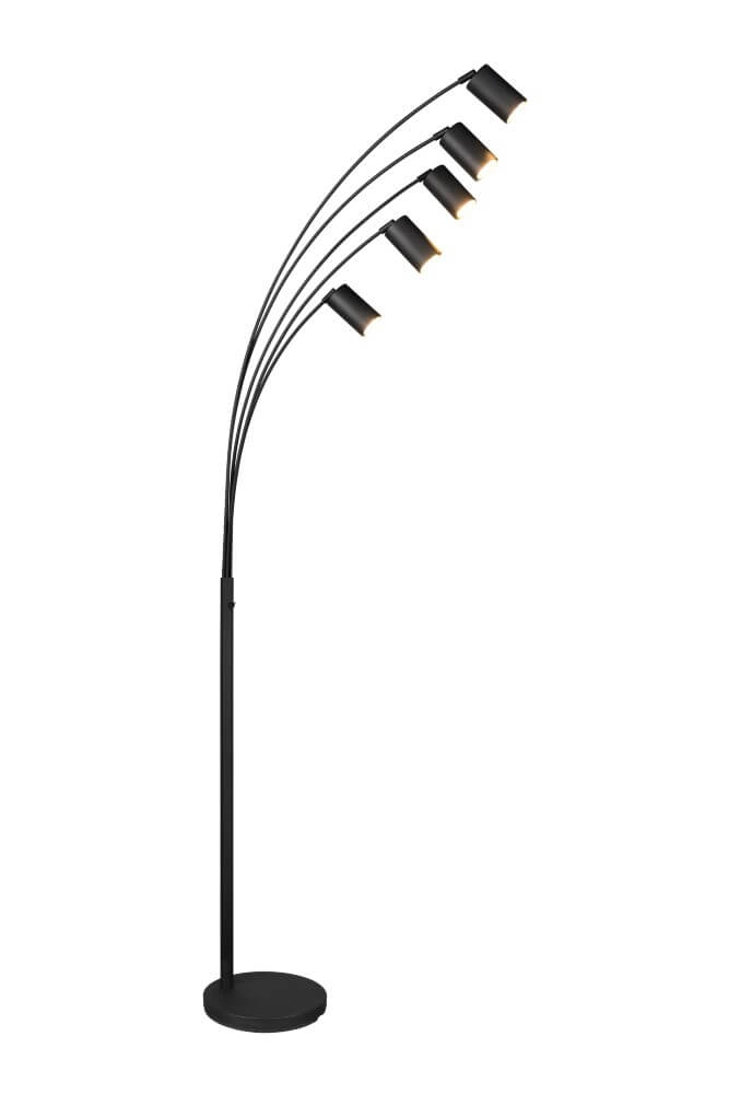 5-lichts vloerlamp Marley Zwart Trio 4017807612363